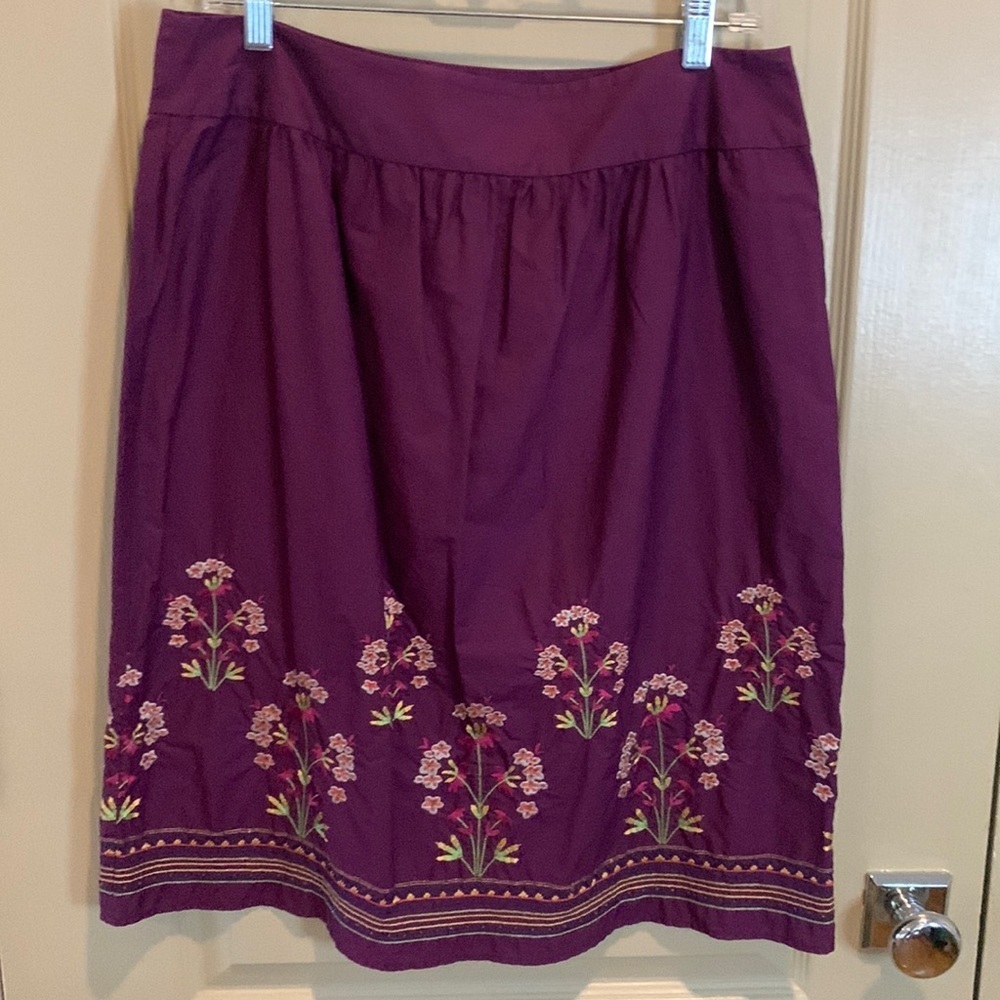 Talbots Purple/Maroon Flowered Skirt 14